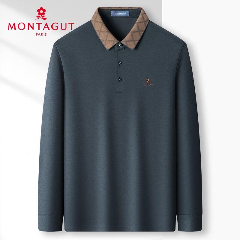 Pánské polo tričko s dlouhým rukávem MONTAGUT ze směsi kašmíru a hedvábí