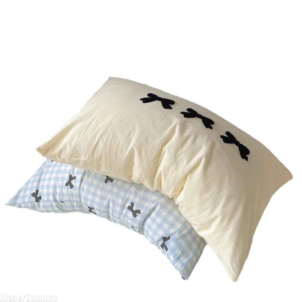 Colorful Bow Heart Pillow Cover Envelop Pillowcase Printing Cotton Cushion Case Bedroom Decorations Room Decor 48x74cm Nordic