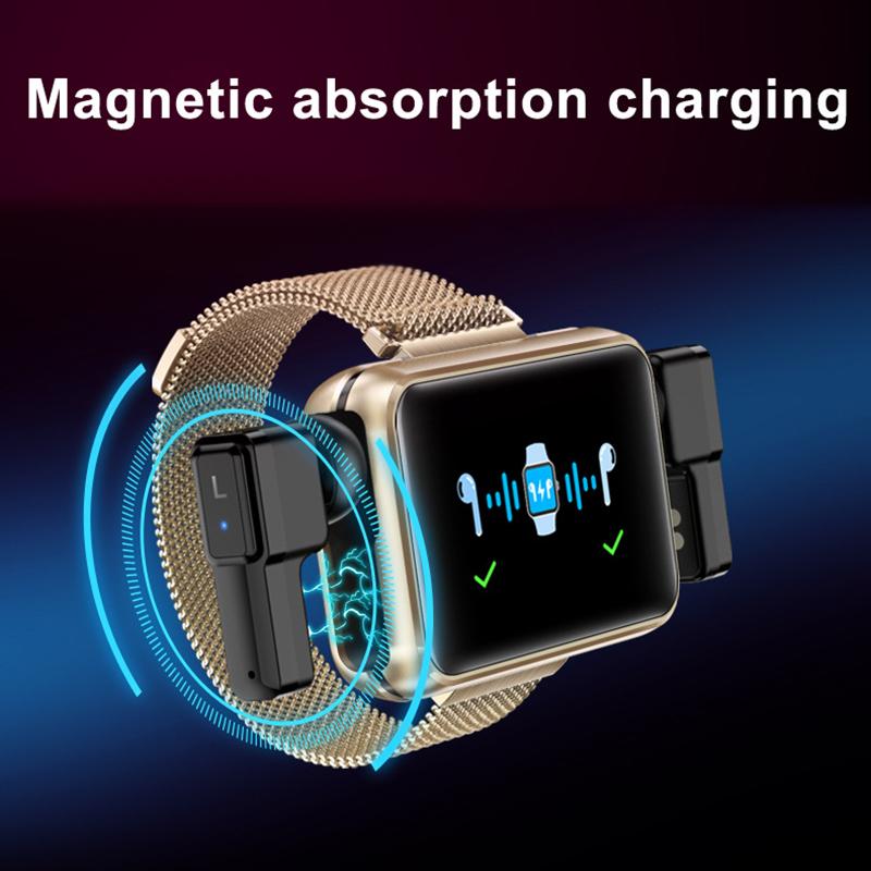 Smartwatch Auricolare Bluetooth Due-in-Uno TWS Chiamata Binaurale Esercizio Misuratore di Frequenza Cardiaca Passi 1,4 pollici