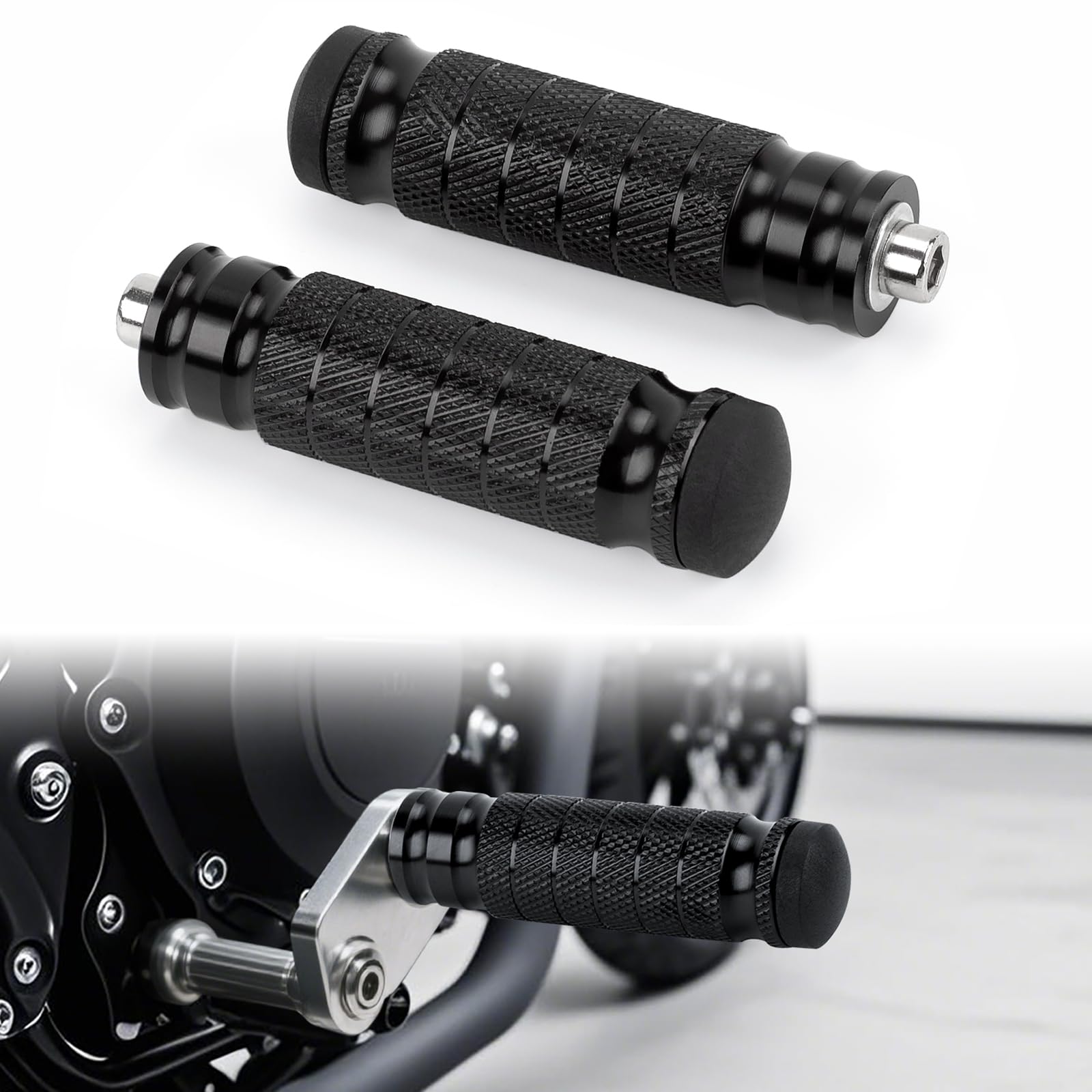 RACEAST Foot Pegs Step Bar Bike Step Tandem Step Pedals Knurled Aluminum Alloy High