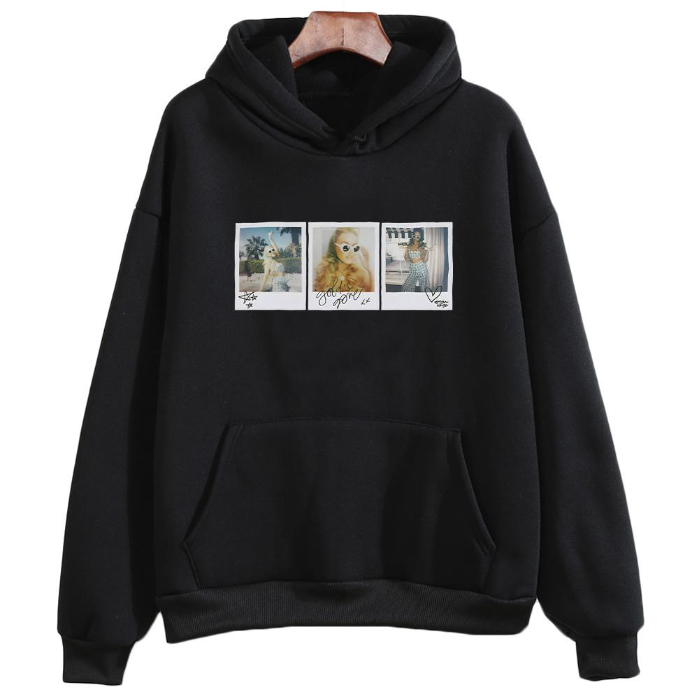 

Freya Skye Polaroid Hoodie Inspired Hoody Men Women Fashion Pullover Long Sleeve Casual Aesthetic Sportswear High Stree Y2K Top XS чёрный