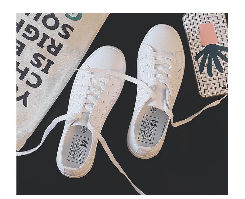 Yuanbu Sommer Ultra-Faser Atmungsaktiv Weißes Leder Schnürschuhe Freizeit 5936 für Herren & Damen