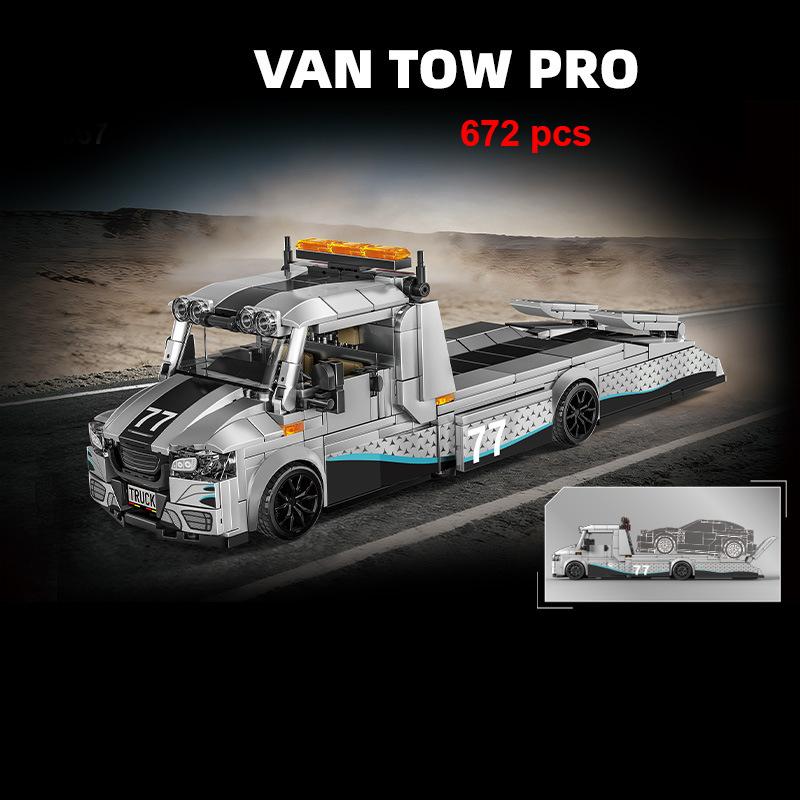 Garage Speed Schwertransportfahrzeug Traktor Lieferwagen Auto Stadtfahrzeug Modulare Bausteine Sets Renn MOC Kreatives Lernspielzeug Geschenk