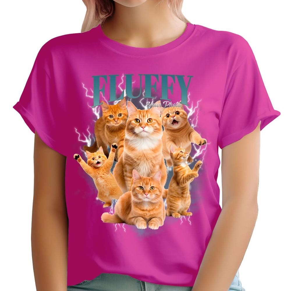 

Customisable Cats T-Shirt Personalised Name Photo For Cat Lovers Womens#TA-195 S