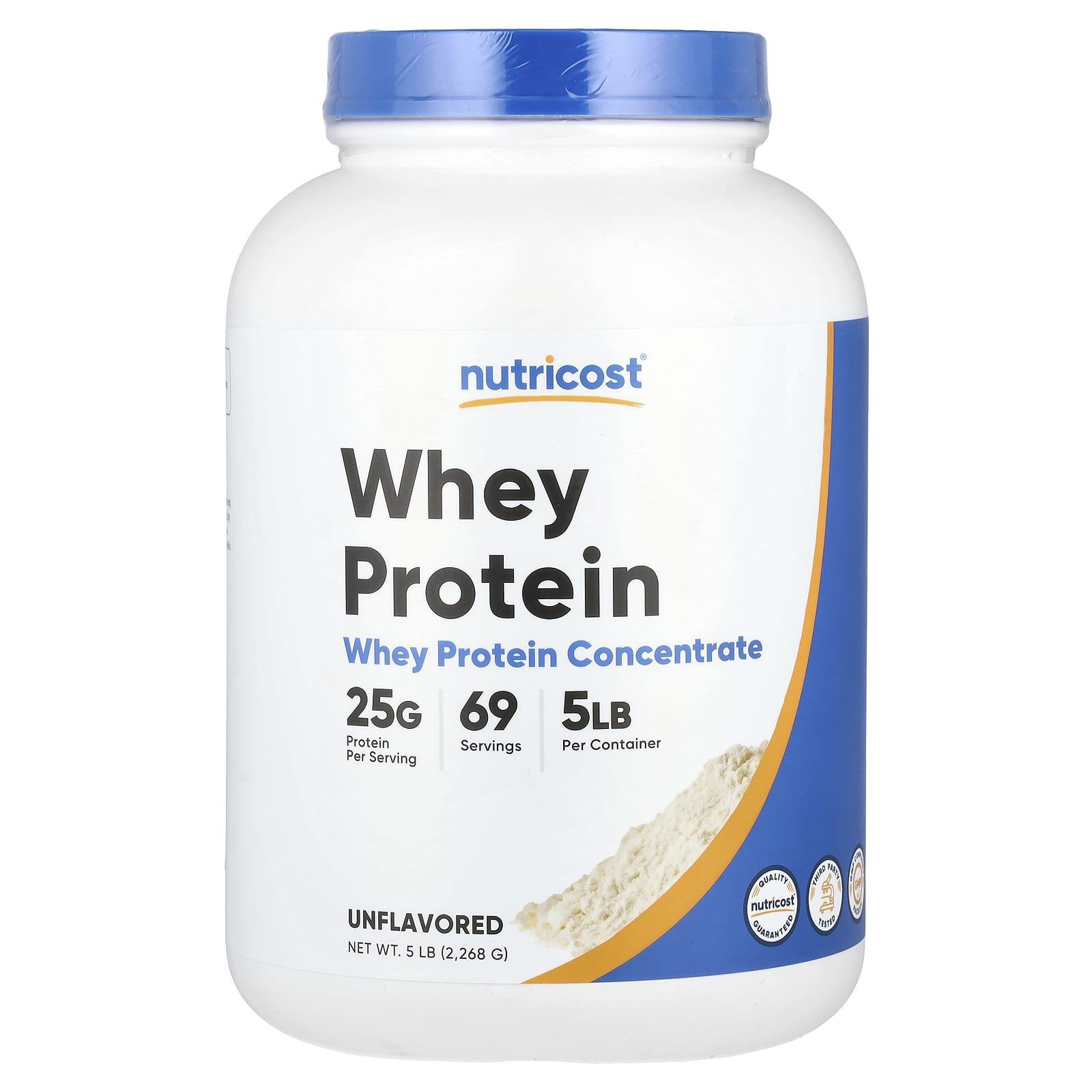 

Nutricost, Whey Protein Concentrate, Unflavored, 5 lbs (2,268 g)