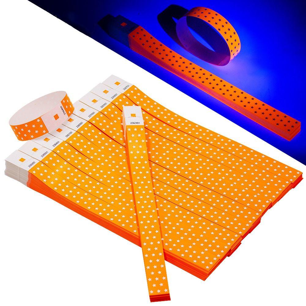 100Pcs Fluorescent Color Paper Fluorescence Wristbands Synthetic Paper Party Bracelets  Carnival
