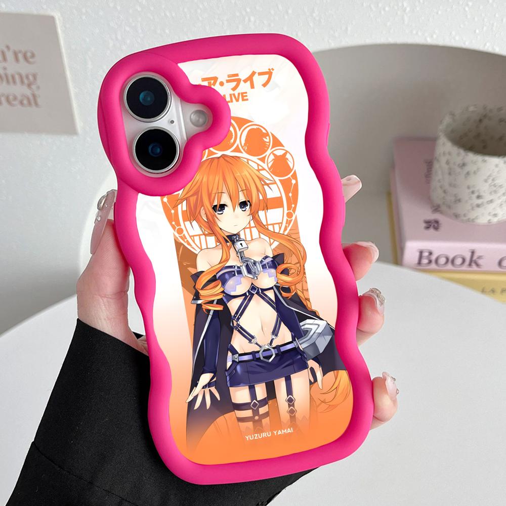Date a Live Yamai Kaguya Wavy Edge TPU Mobile Phone Case for iPhone 17 16 15 14 13 12 11 Air Pro Max Plus Colorful Cover
