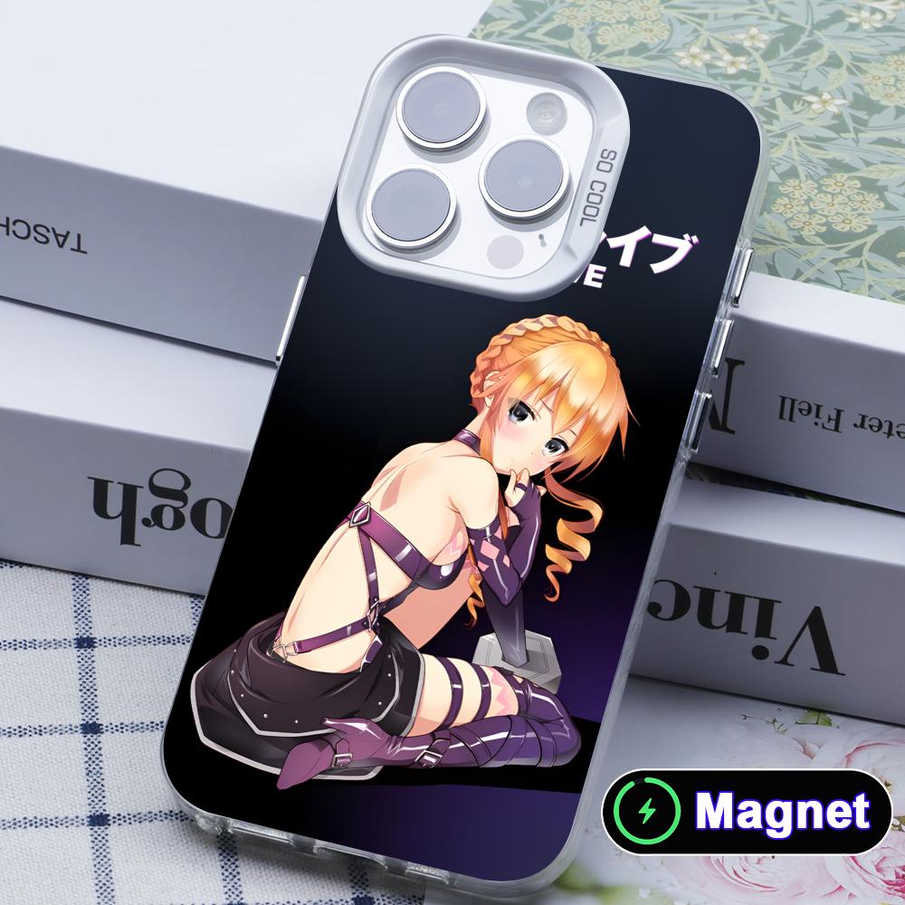 Date a Live Yamai Kaguya White Translucent MagSafe Mobile Phone Case for iPhone 17 16 15 14 13 12 11 X XR XS Air Pro Max Plus