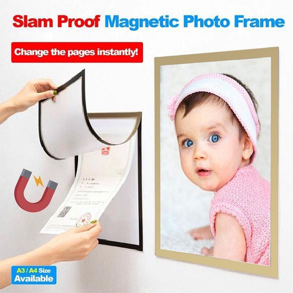A3 A4 8.5x11inch Magnetic Photo Frame Self Adhesive Wall Home Decor Magnetic Display Board Photo Display
