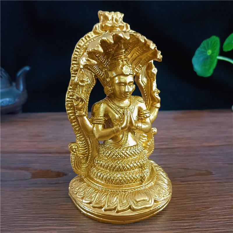 Golden Vishnu Statue Hindu Ganesha Shiva Buddha Figurine Sculpture Room Office Home Decoration India God Feng Shui Crafts