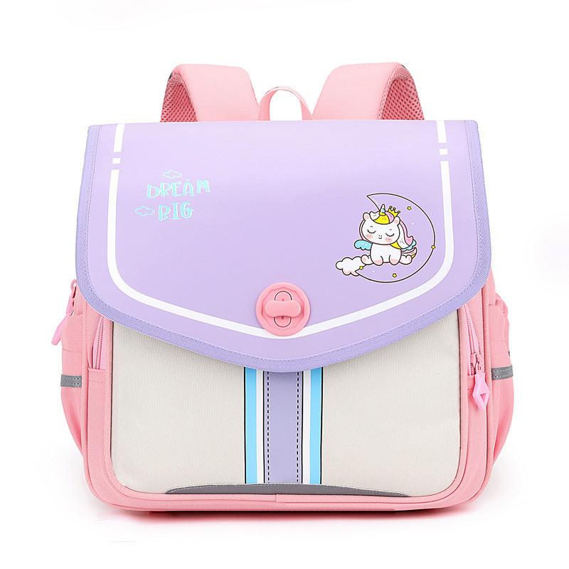 Adorable Cartoon Animal Children Backpack For Kindergarten Boys Girls Lightweight Nylon розовый