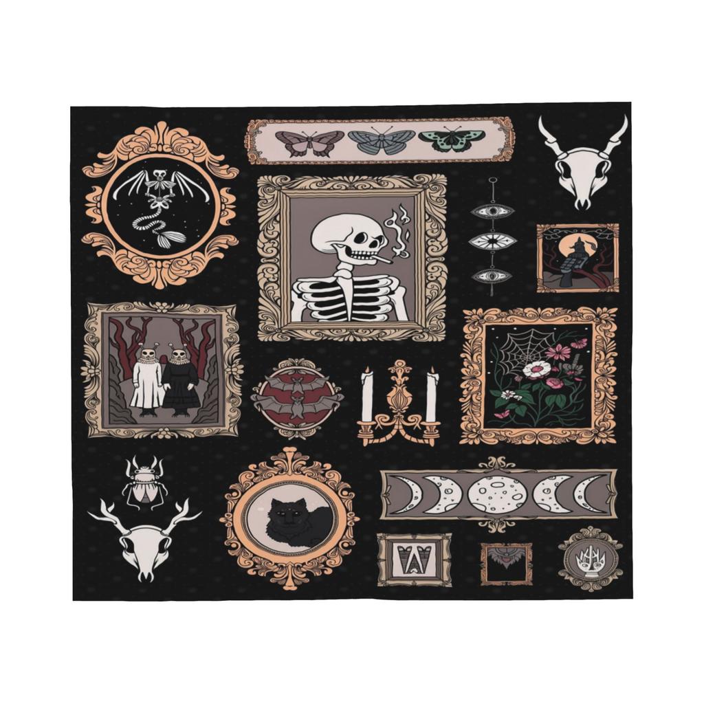 Halloween Black Cats Knitted Blanket Witchy Spooky Flannel Throw Blankets Home Couch Personalised Ultra-Soft Warm Bedspreads