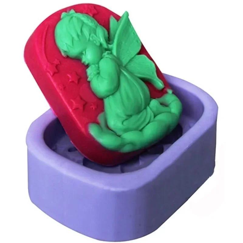 Angel Boy Soap Handmade Soap Mold Resin Molds Silicone Cake Ice Modeling Tool Pastry Arts Decorative Soap Molds For Soap Making
