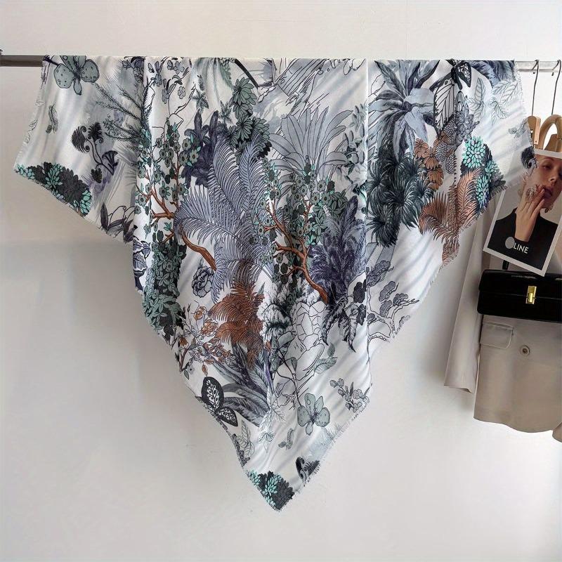 Spring and Summer Thin Imitation Cotton and Linen Shawl, Travel Photo, Color Printed Scarf, Air-conditioned Room Large Square Scarf