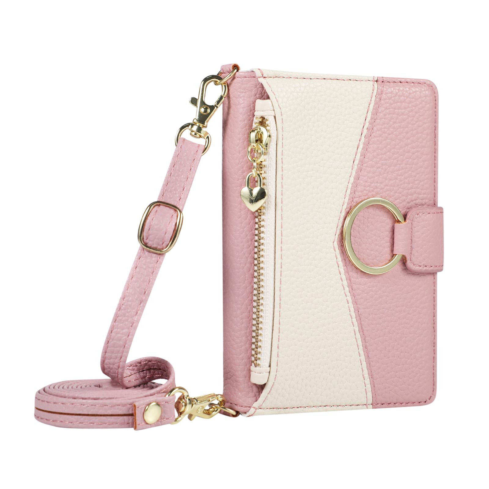 Crossbody Zipper Leather Wallet Case for