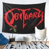 Adult Obituary Band Logo Death Metal Trucker  Tapestry Wall Hanging Aesthetic Home Decoration Tapestries for Living Room Bedroom