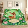 Custom Name Butterfly Garden Flannel Blanket Throw Blanket Soft Warm Sofa Bed Home Decor Unique Gift