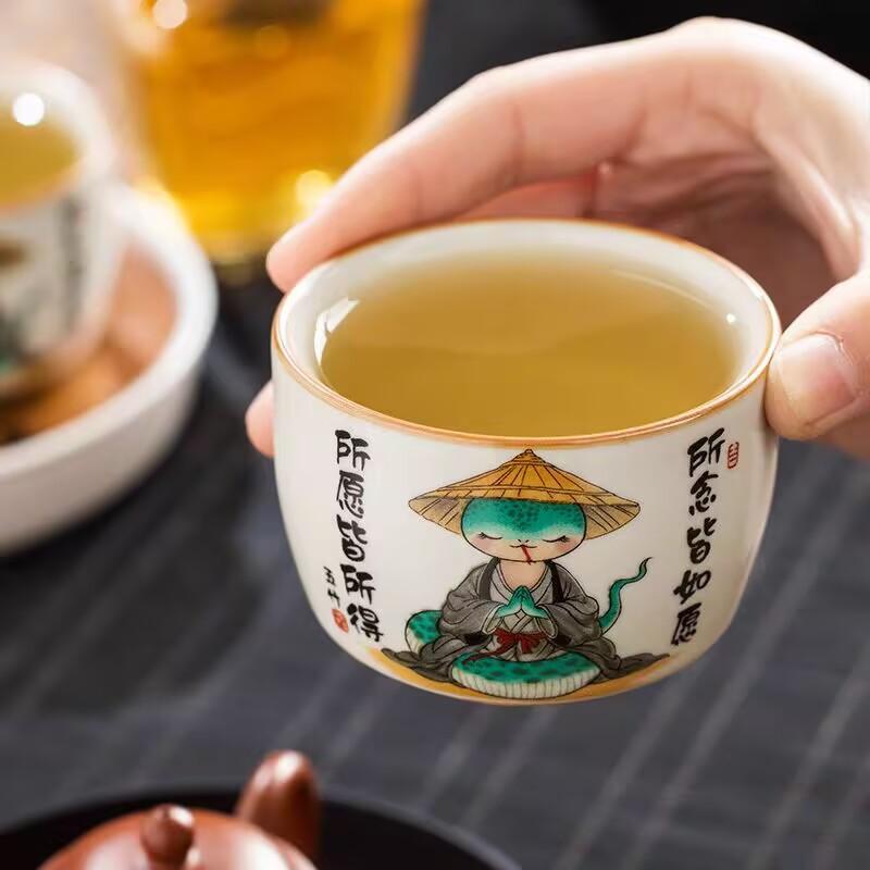 Ru Kiln Gets Everything You Want, Master Cup Ceramic Personal Special Tea Cup, High-End Exquisite Tea Cup Tea Set