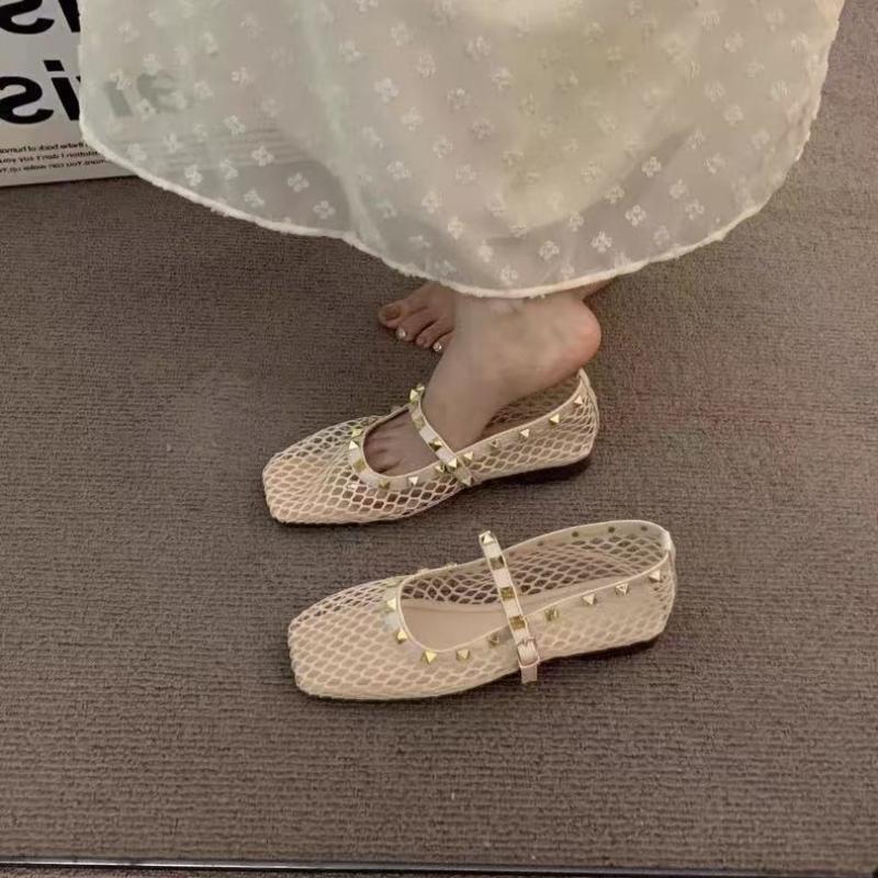 Fashion 2025 Mesh Breathable Rhinestone Fashion Versatile Women's New Fashion Style Belt Flat Soft Soled Mary Jane Shoes Women Shoes