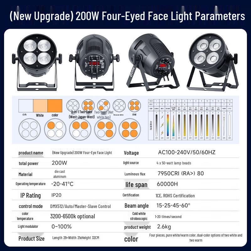 Professional COB Four-Eye LED Stage Light