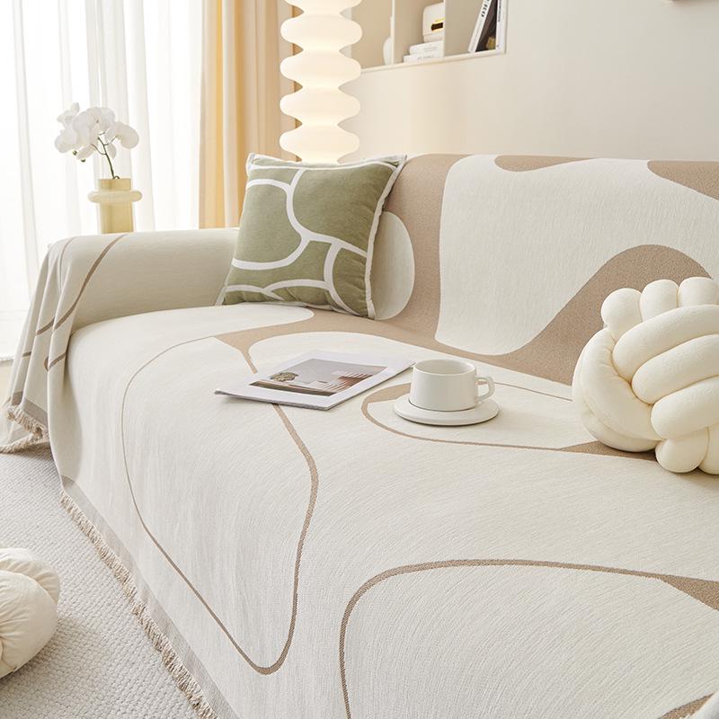 Fantasy Journey Four Seasons Non-slip Sofa Throw Cover, Cream Style, Simple Design