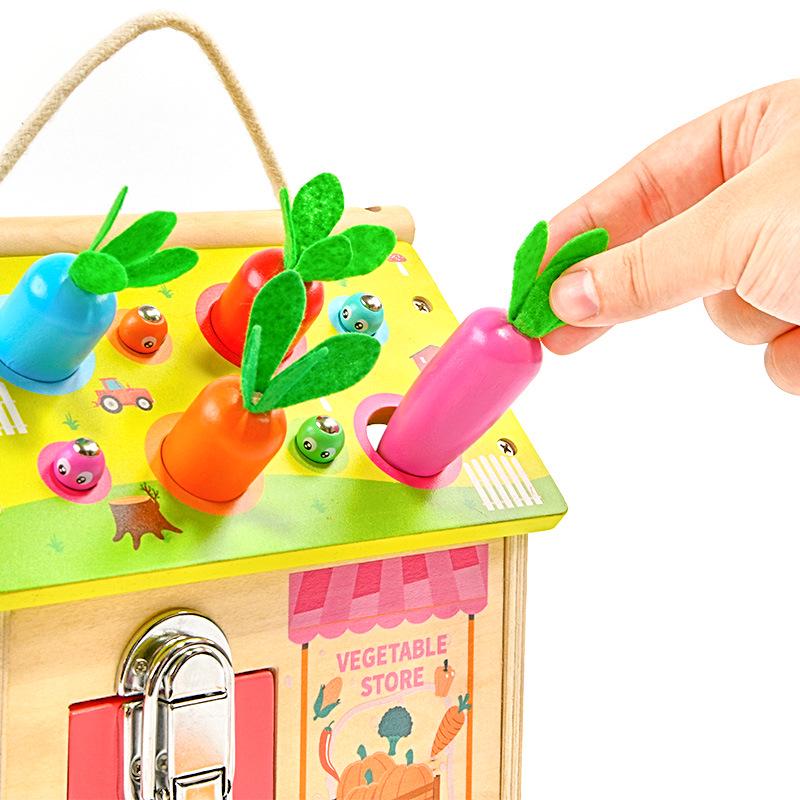 Montessori Busy House: Baby Enlightenment & Educational Unlocking Box with Teaching Aids and Toys