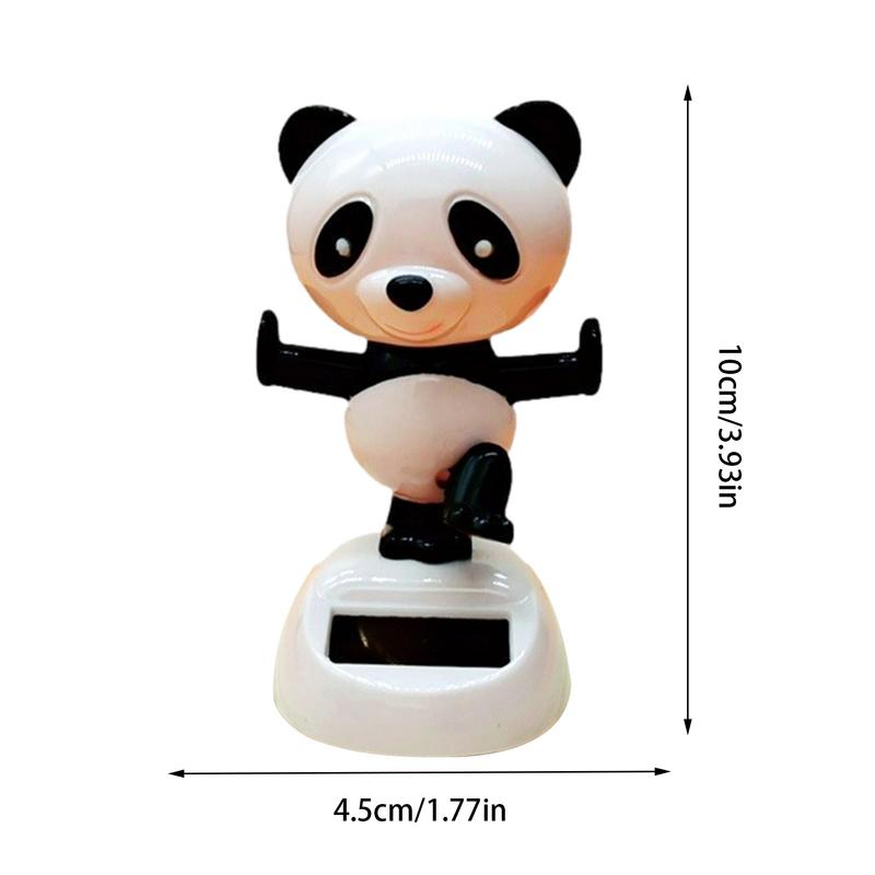 Car Dancing Doll Cartoon Swinging Panda Doll Ornament With Solar Panels Bobblehead Decorative Auto Interior Decoration