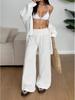 Holiday Style High Waist Wide Leg Elastic Pants