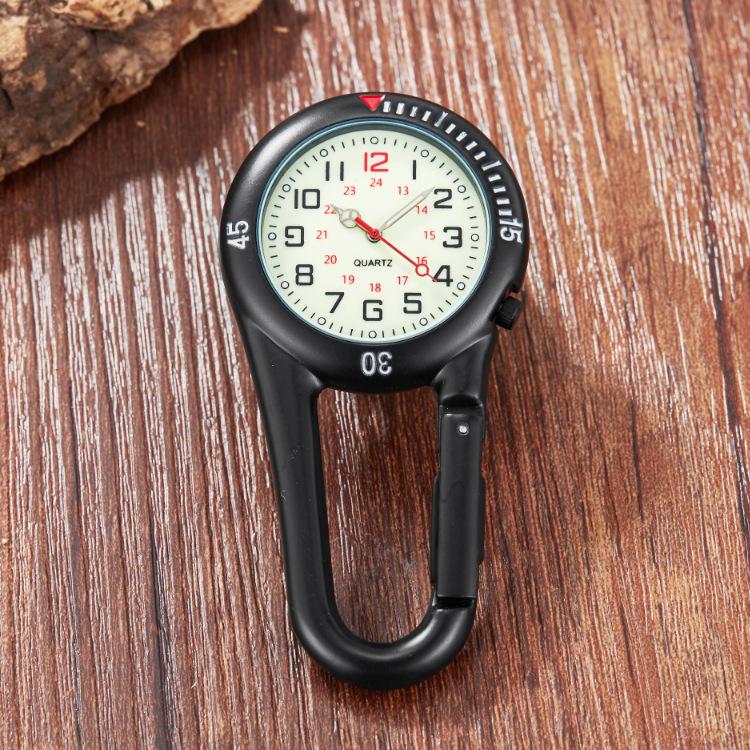 Alloy Material Fluorescent Dial Multi-Functional Mountaineering Pendant Watch, Safety Buckle Pointer Multi-Functional Mountaineering Pendant Watch