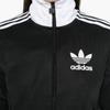 Adidas Classic Series Logo Print Zip-Up Stand Collar Fitted Jacket Women Black IW3174