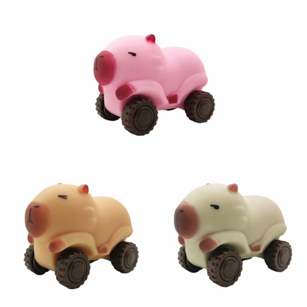 With Wheel Capybara Fidget Toy High Elasticity Cute Pinch Toy Capybara Squeeze Toy  Practical Jokes