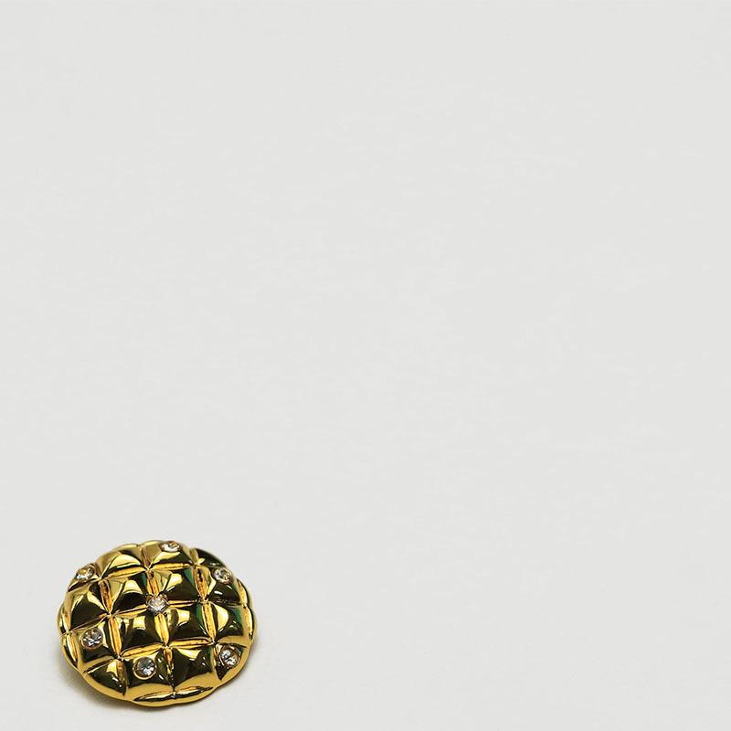 Small Fragrant Wind Turtle Face With Diamond Buttons Metal Tweed Jacket Double-Sided Nylon Coat Buttons