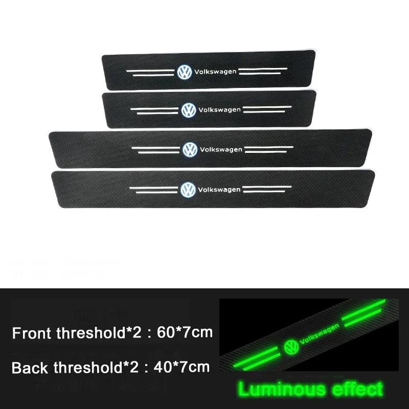 2025 Hot Luminous Car Door Sill Trim Stickers Protective Strip Film Decal for Volkswagen Polo Golf Touran Beetle Jetta Tiguan Ma