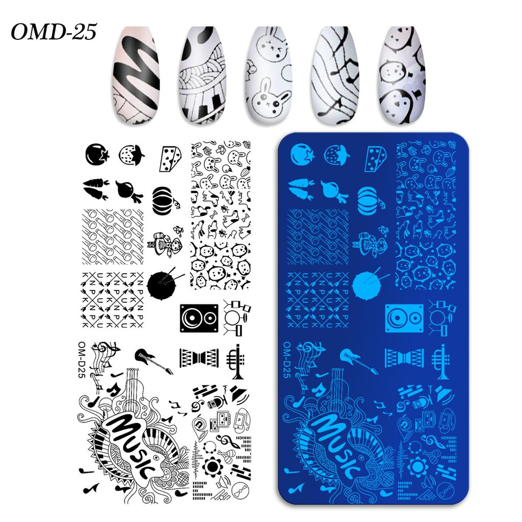 Nail Art Transfer Steel Plate, Rectangular Printing Oil Transfer Printing Steel Plate Blue Film Painted Board Omd Series