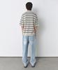 Insilence Striped Boucle Polo Cardigan Light Beige