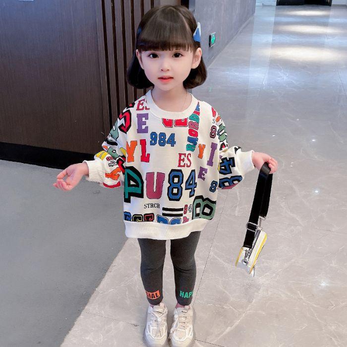 Girls Spring Autumn Fashion Hoodie Tracksuit Cute Baby Casual Two Piece Set