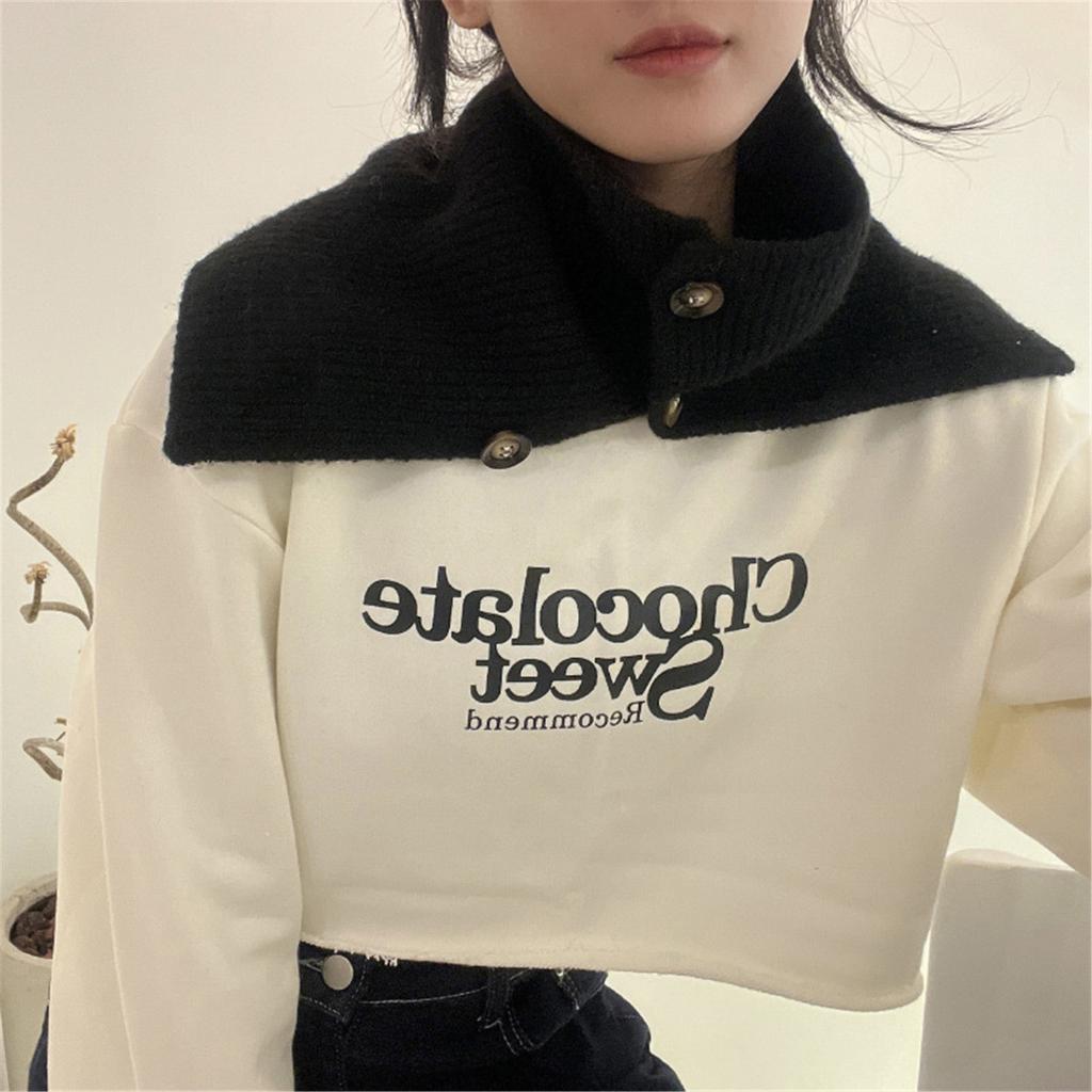 Girl Women Knitted Snood Scarf Loop Infinity Neckerchief Lady Neck Warmer Wrap Scarves Face Cover Faux Collar