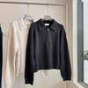 2026 Herbst Winter Pullover Damen Europäischer Stil Raffiniert Muschelknopf Umlegekragen Langarm Premium Halber Reißverschluss Strickpullover