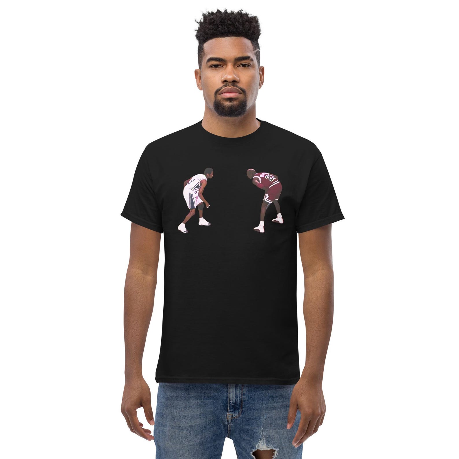 Ultimate Basketball Legends: MJ vs. AI Unisex Tee - Perfect for Basketball Fans! XL