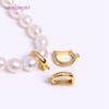 18K Gold Plated Hinged Necklace Enhancer With Ring,Brass Inlaid Zircon Pendant Bail Clasp DIY Jewelry Making Supplies Wholesale