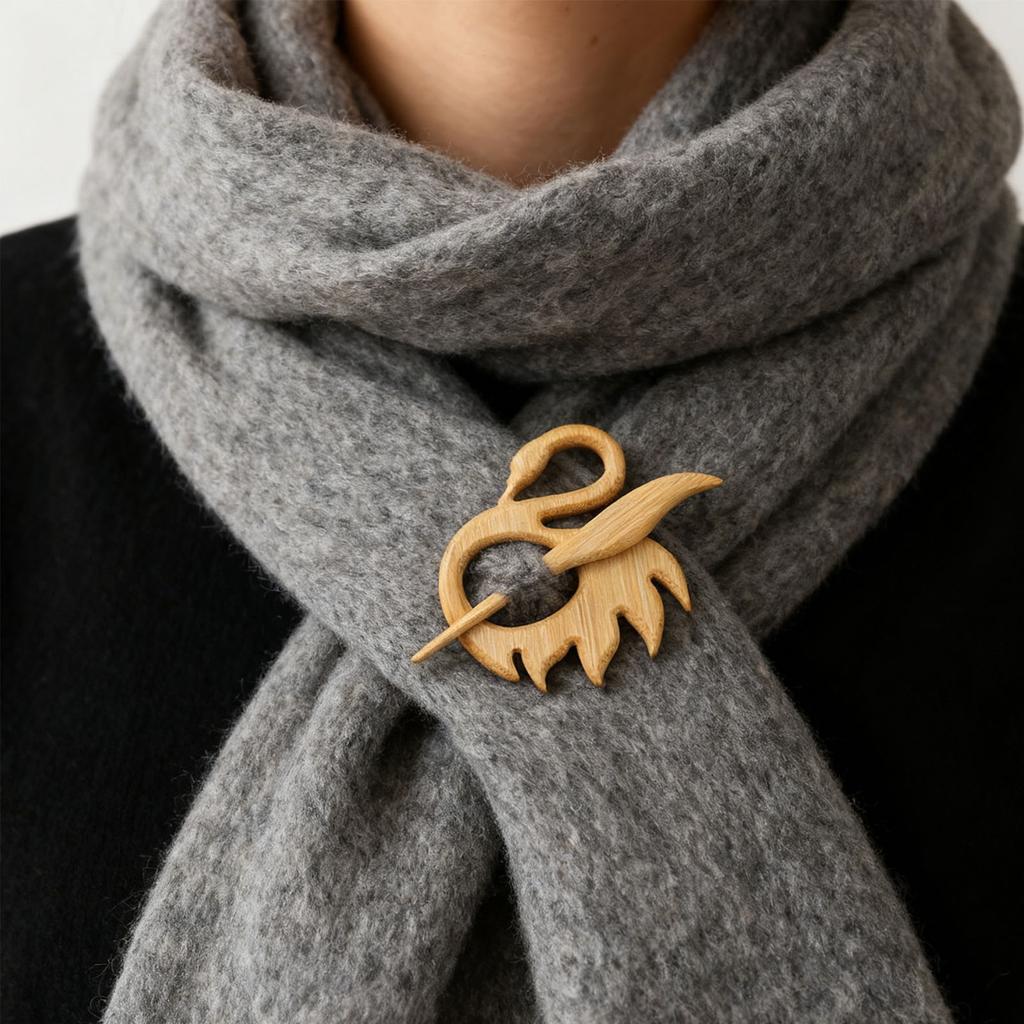 2 Stück Brosche Anstecknadel Bambus Brust Schmuck Geschenk Pullover Pins Dekoratives Modeaccessoire