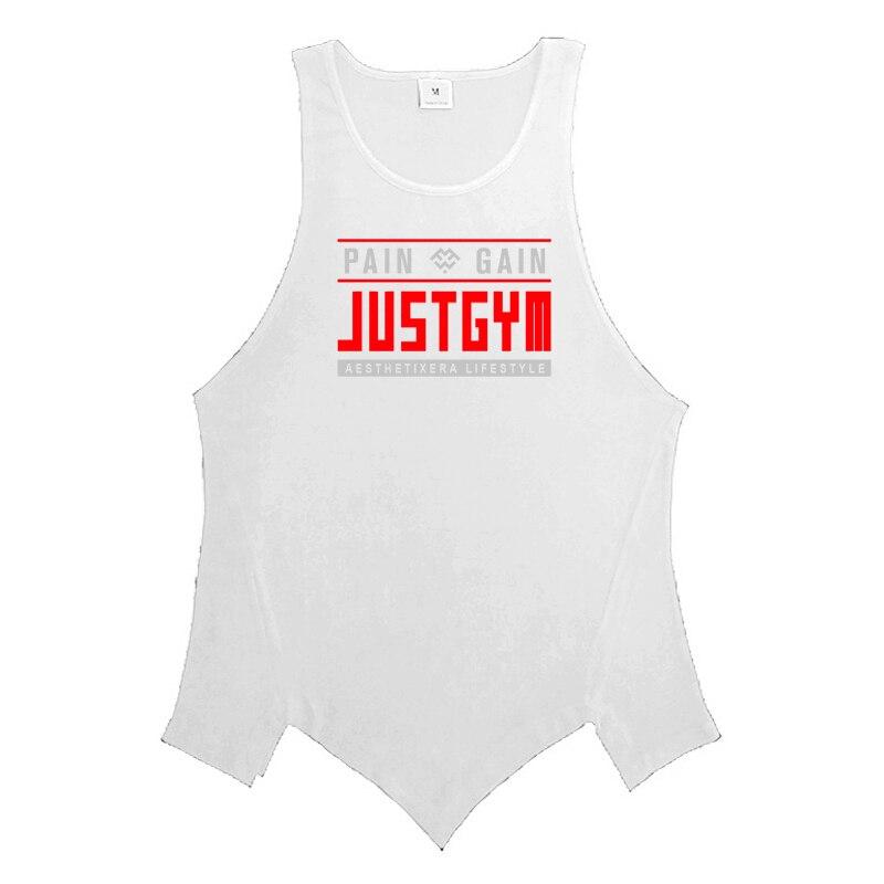 Summer Men’s Gym Clothing   Bodybuilding Training Sleeveless Tops Youthful Vitality Loose Irregular Hem Cotton Tank Tops