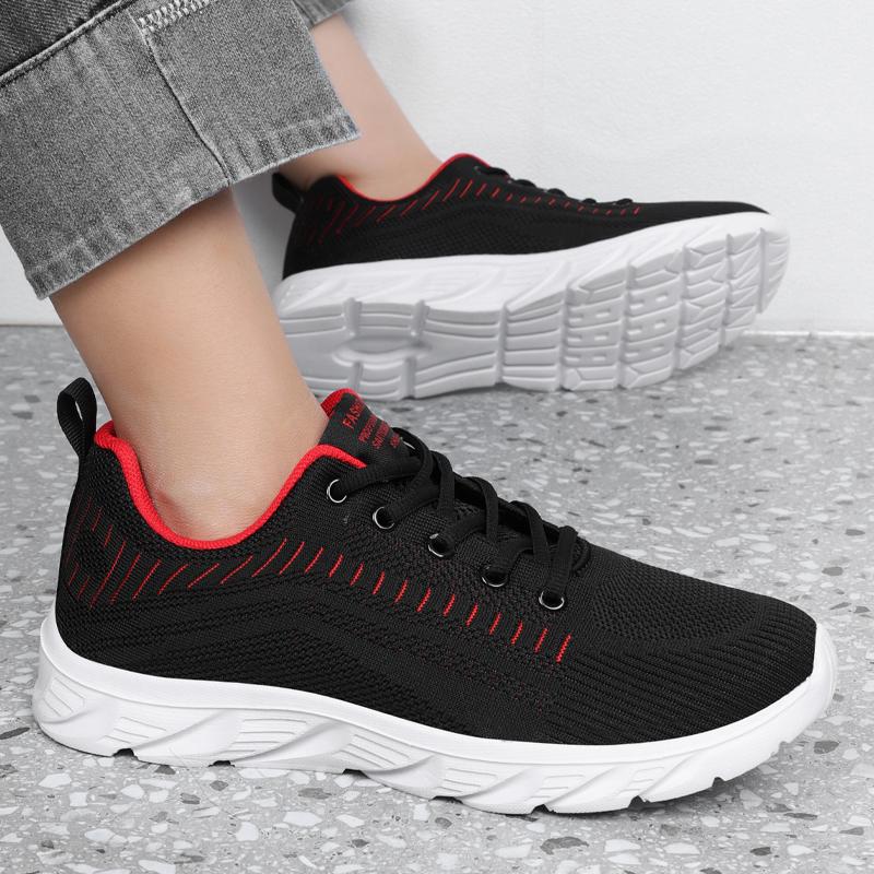 Herrsneakers Mesh Andningsbara Trendiga Snörning Lätta Svarta Promenadskor Stor Storlek Man Tenissko Zapatillas Hombre