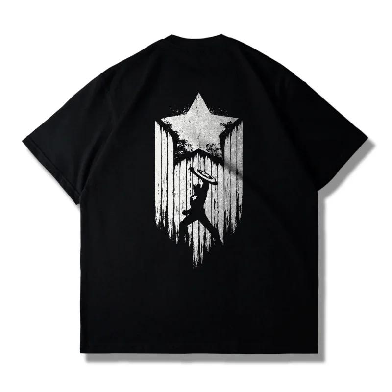 

Мстители Марвел Капитан Америка Щит Мужская Осенняя Коллекция Футболка с Коротким Рукавом мужская и женская свободная плюс топ одежда#Цвет(1) XXXXXL