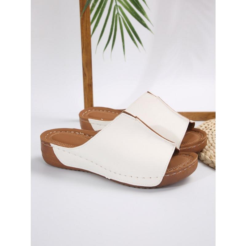 Nuove pantofole con tacco a zeppa da commercio estero da donna con fondo spesso sandali da donna casual e leggeri taglia grande