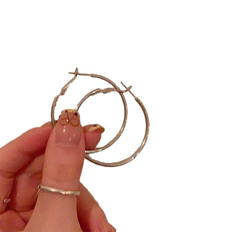 Cercei mari tip cerc Y2K Style Spicy Girl - Cercuri de urechi unice high-end, manșete și cercei cu șurub pentru femei