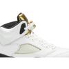 Air Jordan 5 Retro Grade School 'Olympic' (Unisex) Scarpe da Basket per Bambini Bianco / Nero-Oro Metallico Moneta 440888 133