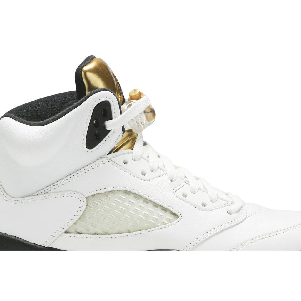 Air Jordan 5 Retro Grade School 'Olympic' (Unisex) Scarpe da Basket per Bambini Bianco / Nero-Oro Metallico Moneta 440888 133