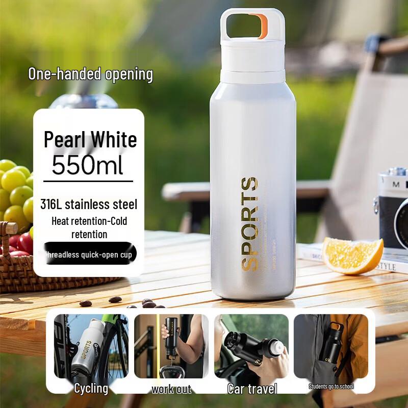 TAFUCO Quick-Open Portable Sports Insulated Water Bottle