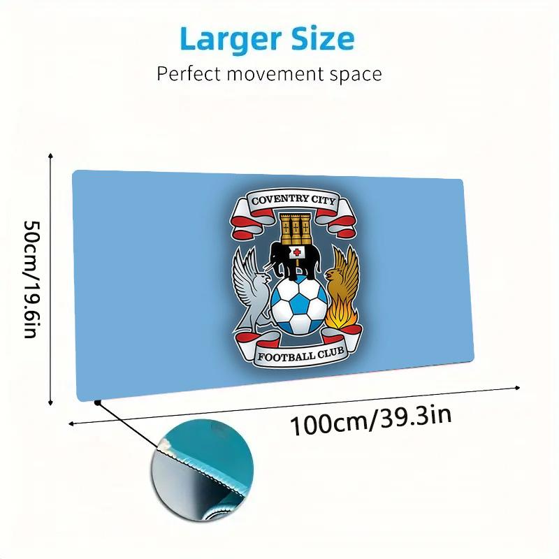 Coventry City Print Cushion Non-slip Laptop Tablet Big Mousepad XXL Mat Mini PC Playmat With Lock Edge